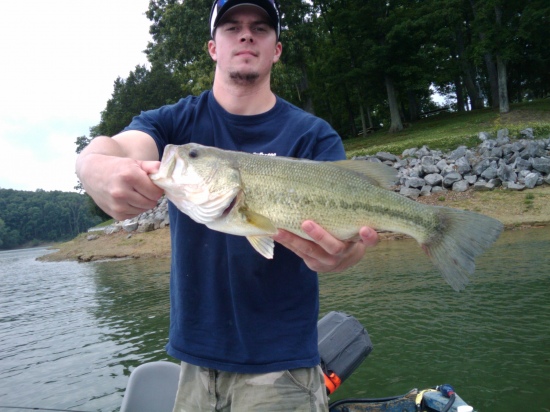 5lb largemouth caught at Cherokee Lake in Grainger County, TN... Bait used, Gambler Giggy Head 3/8oz & a Zoom Green Pumpkin Finesse Worm