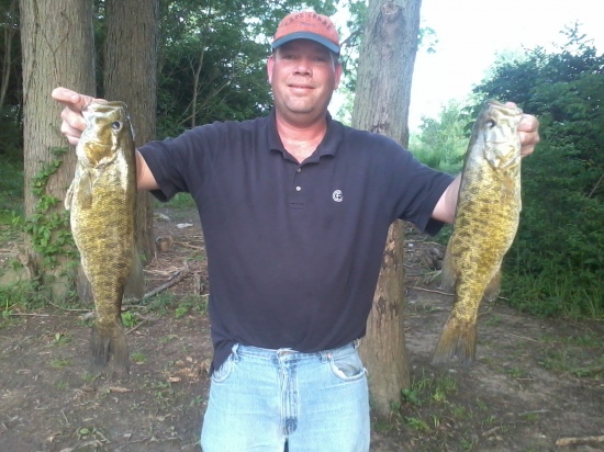 Caught these 2 nice smallies on back to back casts in Darby Creek, OH.  One was 19