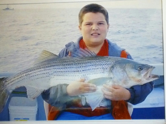 Striped bass caught in the Atlantic Ocean 42inches