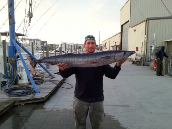 Jim mcnelley my first wahoo caught in north carolina in november 2013.it weighed 28lbs.