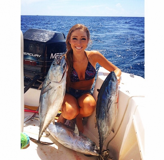 Samantha Shearer  representing Southwest, Florida brought in a nice haul of three Bonita. Starting the summer off right! Caught in West Palm Beach, Florida.