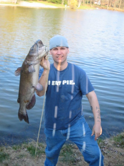I caught this one in Freeburg IL. it weighed about 15 lb. I caught it on a chunk of raw bacon.