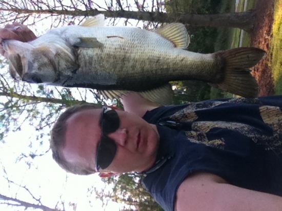 My first Florida bass not to bad 5.2lbs about a five acre pond using wild shiners