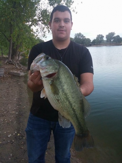 Small local lake in town called Sunset Lake here in Guymon, Oklahoma, right in the middle of the Oklahoma Panhandle. She weighed just north of 8 lbs