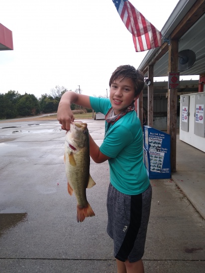 Connor AndRue Pawley Nolin Lake at the Mouth of Bacon Creek about 9:00 pm on a Bill Dance Sexy Shad. That's my Son's first first Big Bass ever. Seeing his dream come true made my life a Success.                Thanks Bill Dance