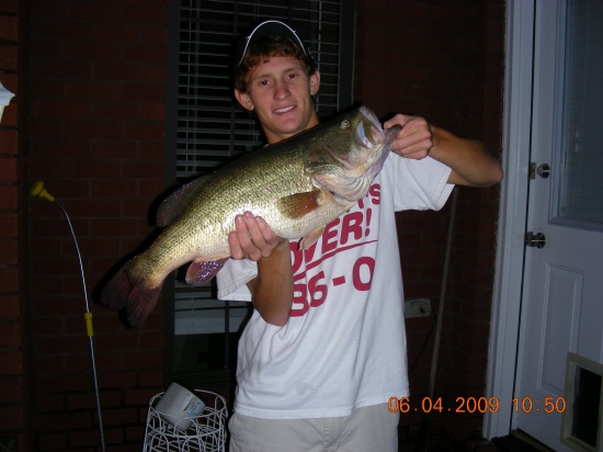 Caught at small lake in Montgomery, AL.  Weighed 9lbs.