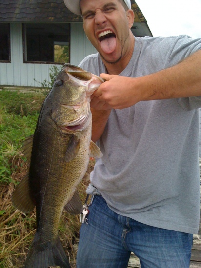 7.9 (but I call it 8) LargeMouth caught in Delray Beach, FL offshore at Lake Ida using a wild shiner.