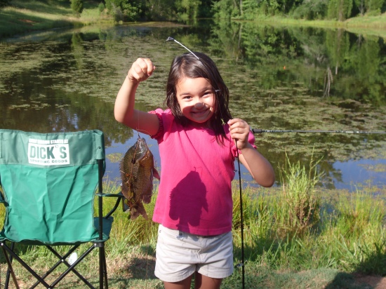 Cloey Ashley With A Nice Bream Caught Off Of A Worm At A Private Pond While Fishing With Family