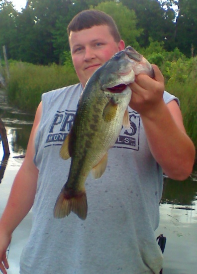 Cought in cow pond gotta love top water frog 5 lbs.