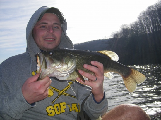I caught this last April while troling a terminator spinnerbait in a small impound lake in Hansonville VA, at Hidden Valley Lake.  It was 4lbs on the dot.