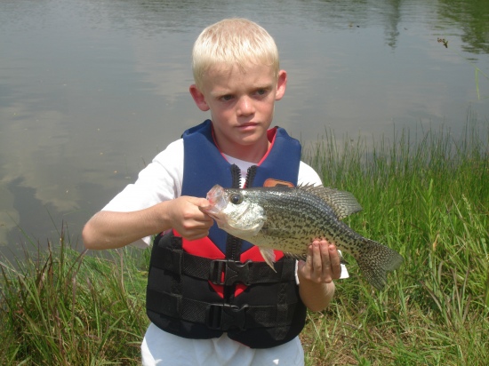 I caught this crappie like 5 years ago at my grandpas house in missourri. This is about the average size crappie for his lake.