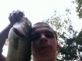 I cought this nice bass at my moms freinds pond I didnt have anything to way it but i would say 3lbs or more 17 inch fish