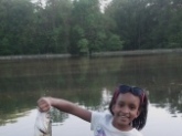 Kayla caught her first bass of the season at a golf course pond on a wacky worm.