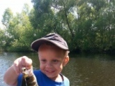 One of My grandsons at 2 1/2 years old fishin for the day in August of 2015 in Nashville,Illinois