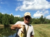 Caught fish in Mount Laurel NJ drainage pond 19 inch 5 pounds Bass on a Strike king Rage tail