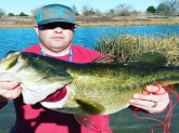 This gal was caught in a private lake in northeastern Texas. She weighed in at 12.9 lbs and was close to 28 inches long.