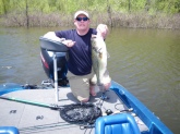 Caught and released 6-7 pounder at Pomme de Terre Lake in Missouri in 2' of water on a 6