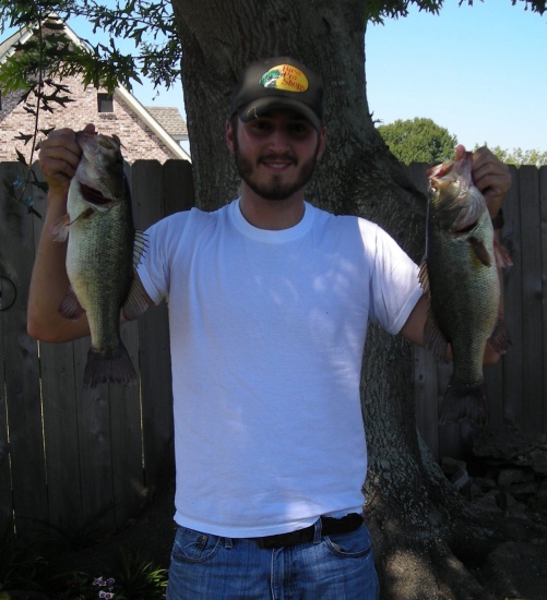 Caught these bass in Stephensville, Louisiana on a spinnerbait. Weighed about 3 lbs each.