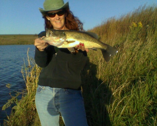 I caught this Largemouth Bass at Redtail Lake in Nebraska. My husband and I enjoy the beauties that we pull out of that water! The lake is a bit secluded, abit of a hike from parking to water, but well worth it every time! Approximately early September.