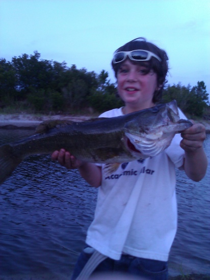 A nice big bass that my little stepbrother caught! She's a beauty, ain't she?