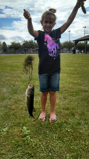Here is another bass my little girl Leah caught in the same little pond in Hilton NY we love to go fishing and hunting together this one was probably 3 1/2 lbs she loves it and I love taking her every chance we get