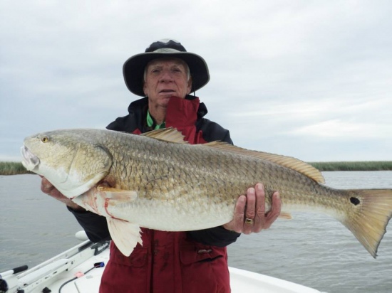 Caught with Mike Frenette at Redfish Lodge, Venice, Louisiana. Weight 40 pounds.