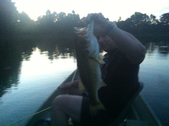 Nice 5lbs bass. 8 inch grape ape worm. Privete lake in Ga. Bill lets go fishin buddy. Thanks for everything.
