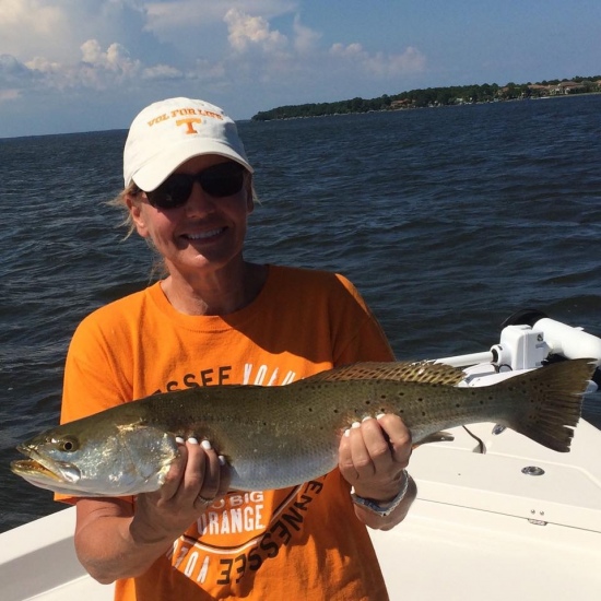 25 inch speckled trout caught in choctawhatchie bay Florida