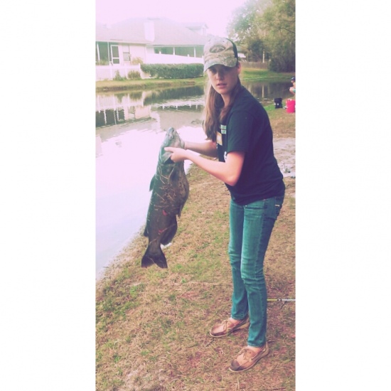 This catfish was caught in Orange Park, Florida in a neighborhood pond shockingly. It weighed 25 pounds and I just used some hot dogs to catch this neighborhood pond monster.