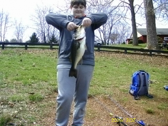 My Grandsons first day out of the year yielded this big female bass on a chatterbait from a small pond