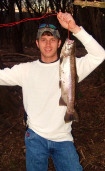 I caught this 7.5 lb rainbow trout in the Nolichcky River in Erwin, Tennessee