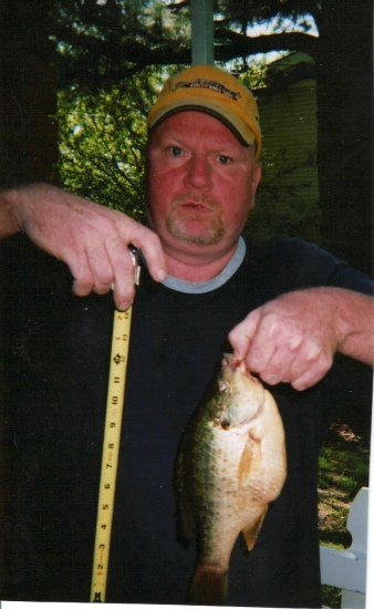 Redear Sunfish.kentucky trophy fish award from KY. dept. of fish and wildlife resources.Lyon county kentucky. Lake Barkley. 12 inches,1 pound 12oz.  If your not familiar with species compare to bluegill of this size