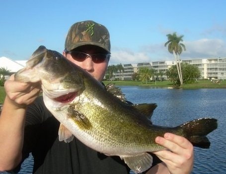 Caught on rapala original in West Palm Beach, Florida. I was fishing a large pond on a golf course.