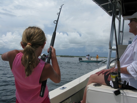 Savanna Miller Hooked a nice Jack in the St Lucie inlet in Stuart Florida. 7/28/09