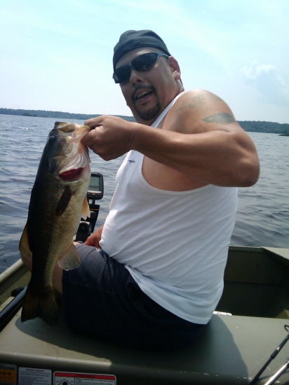 My husband and his big catch of the day.