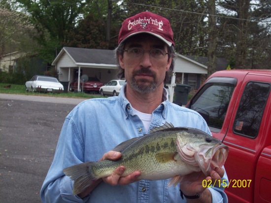 Caught this 3 1/2lb off a $1.37 lure, chartreuse bottom jerk bait. Me, I get better results using jerkbaits as a slow to medium retrive swimer. The kinds you find at wal-mart. This is my first yr bass fishing and at end of spring, caught a 9lb bass off green tiger striped foliage type jerkbait as swimmer. This in my picture was my 2nd of spring '09. Love it. been catfishing last 3-4yrs but never bass fished @ 45yr old. Thank you sir. I have no boat and off shore is my only choice. David, Guntersville lake alabama.