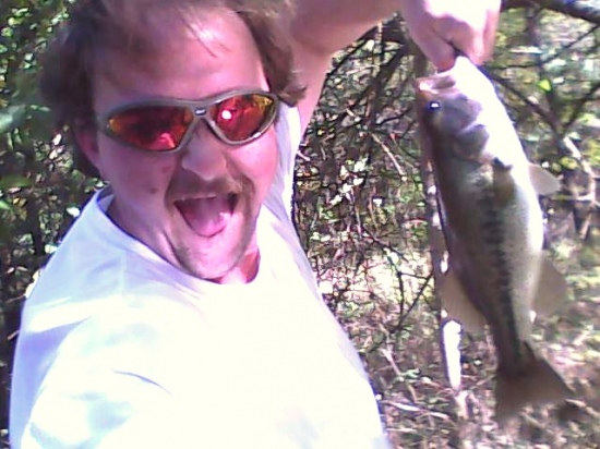 caught this 3lb bass out of a river that runs right along a mountain bike trail 2 miles outside of springfield mo.