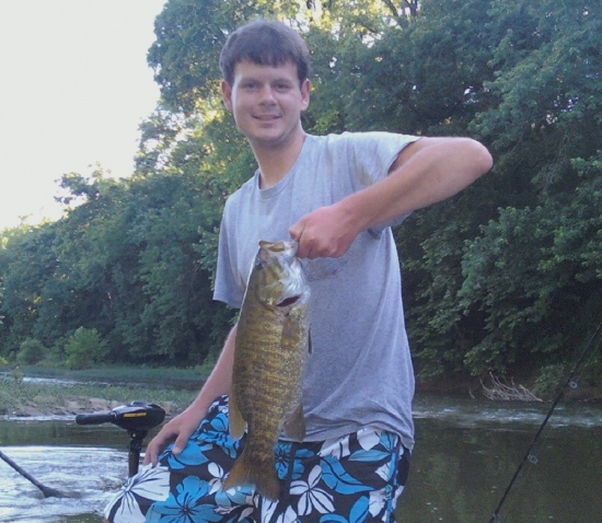 Small mouth on the duck river in Columbia, TN. This one was caught two shoals up river from Chickasaw.
