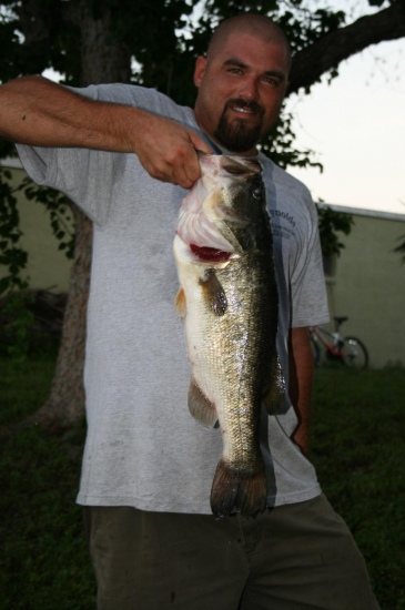 I caught this Bass in my back yard pond, he was 9 lbs 4 ozs