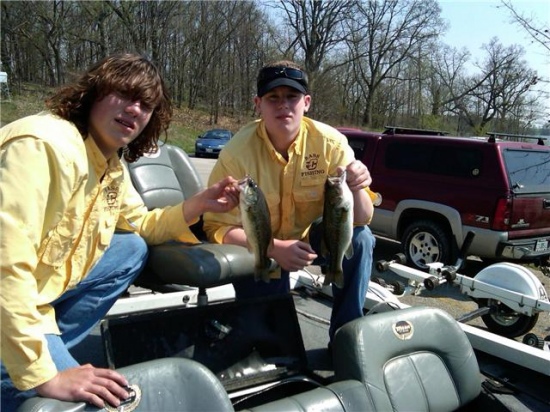 Clinton Lake and I am on the right with the 2 lbs