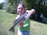 mallori caught it at a farm pond in Culleoks Tenn and it weighted almost 4 pounds and she was using a speed craw made by zoom and this is her favorite thing to do and of course bill Dance is her favorite fisherman in the world.