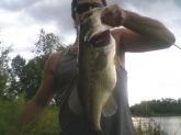 Caught in Medina Ohio 2010 mid-summer on one of my homemade favorites. I didn't weigh this one but its probably about 6 1/2 lbs. or better. Weighing many fish I'm within a few ounces when I guess before I weigh them. They had already spawned out so that bulge is a result of good eatin.