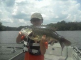 my son zack, 10 years old, w/ crankbait 9.6 lb'er just south of tupelo. can't tell him nuthin now!!