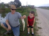 July of 2012. 3 yr old grandson caught on a rapala minnow, and returned to the pond.