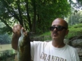 18 inch smallmouth caught on a shad crappie crank bait at the sckullkill river on Port Clinton ,PA.