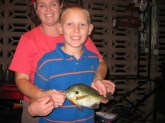 We were blue gill fishing when I caught this 10 in on a Arkansas sinking jerk shad.  He was a fighter and I thought I just had caught a stick but I had a big blue gill instead.