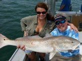 Redish on sardines in the Port O'Connor jetties with Captain Pam, the hottest Captain on the coast!