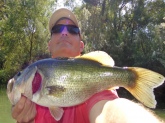 Crescent Bend Nature Park, Cibolo Creek. Cibolo, TX. Kayak fishing. Zoom white pearl fluke, 5/0 hook, 6# test.