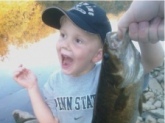 This bass was caught on the Juniata River at Granville, PA. It was about 18 inches long and caught on a green 2