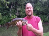Caught in Frankfort Kentucky in the Elkhorn Creek waters. 3 pound and 14oz smallmouth bass caught on a booyah pond magic 1/8 oz micro Spinnerbait.